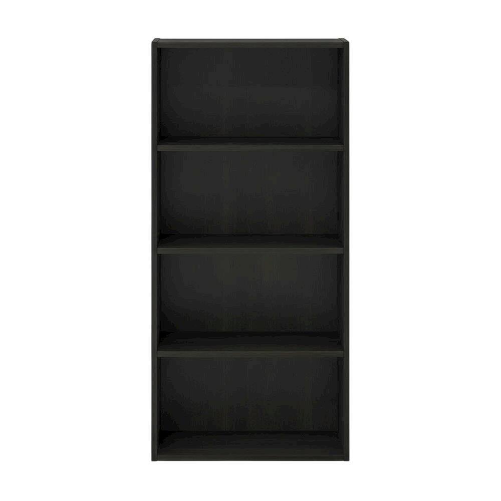 Back. FurniFact - Wooden bookcase with sleek design for modern home decor - Espresso.