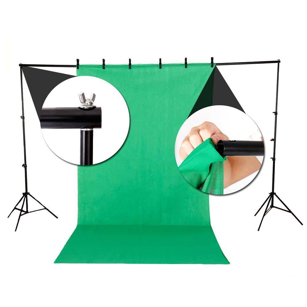 Alt View 1. Winado - Professional Adjustable Photography Backdrop Stand Kit with 2*3m Stand & 1.6*3m Non-woven Fabric (Black, White, Green).