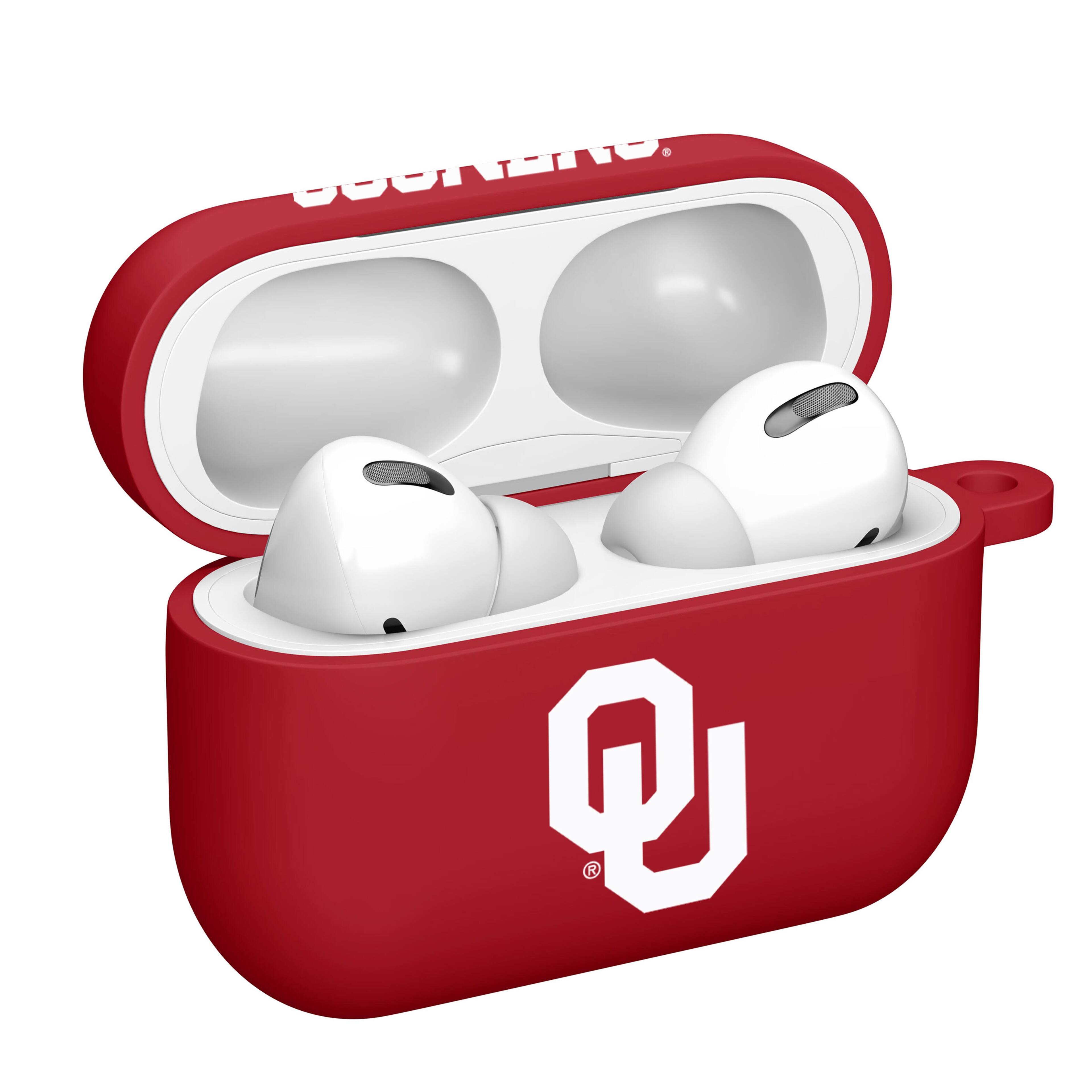 Alt View 1. Affinity Bands - Oklahoma Sooners AirPods Pro Silicone Case Cover - Crimson.