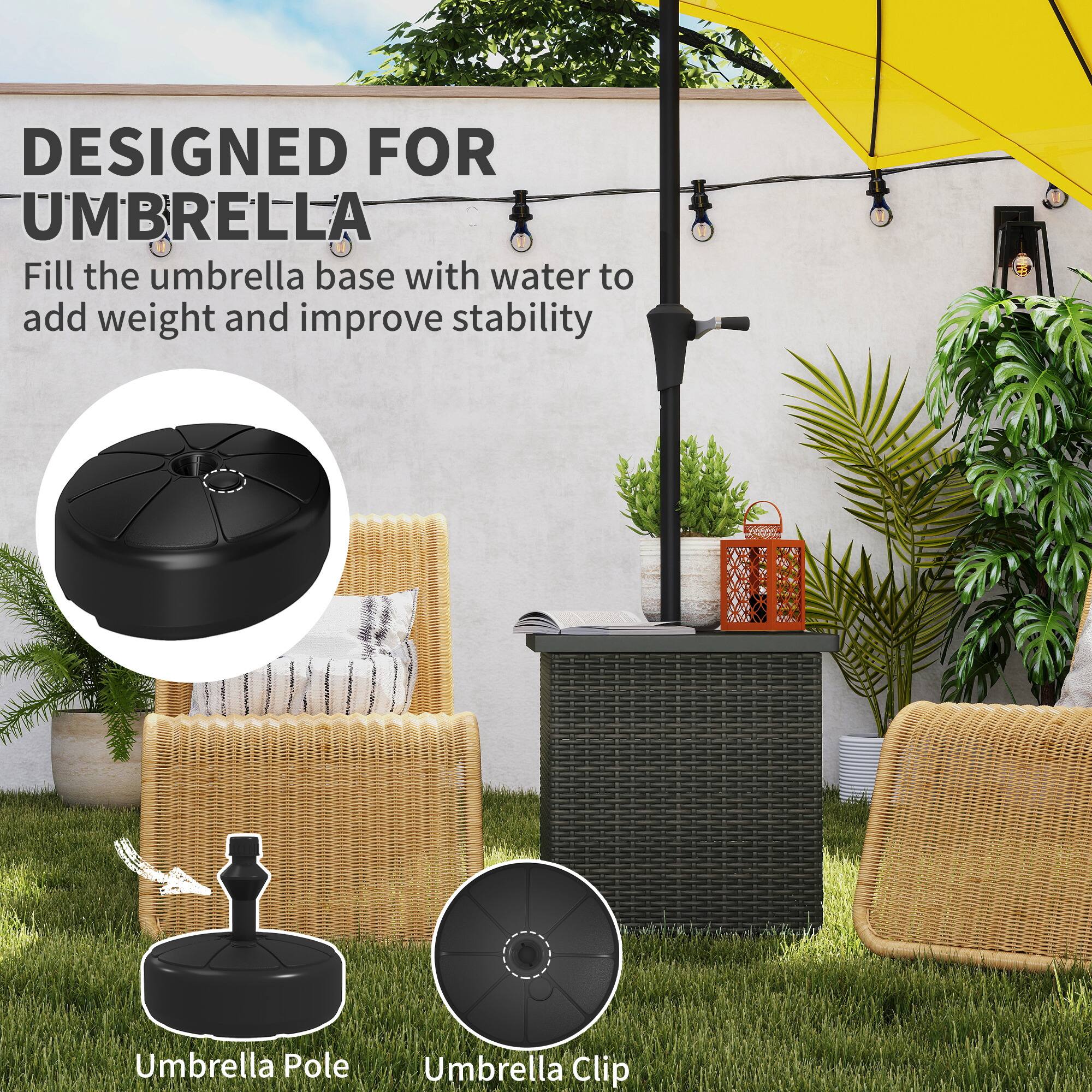 DESIGNED FOR UMBRELLA
Fill the umbrella base with water to add weight and improve stability
Umbrella Pole
Umbrella Clip