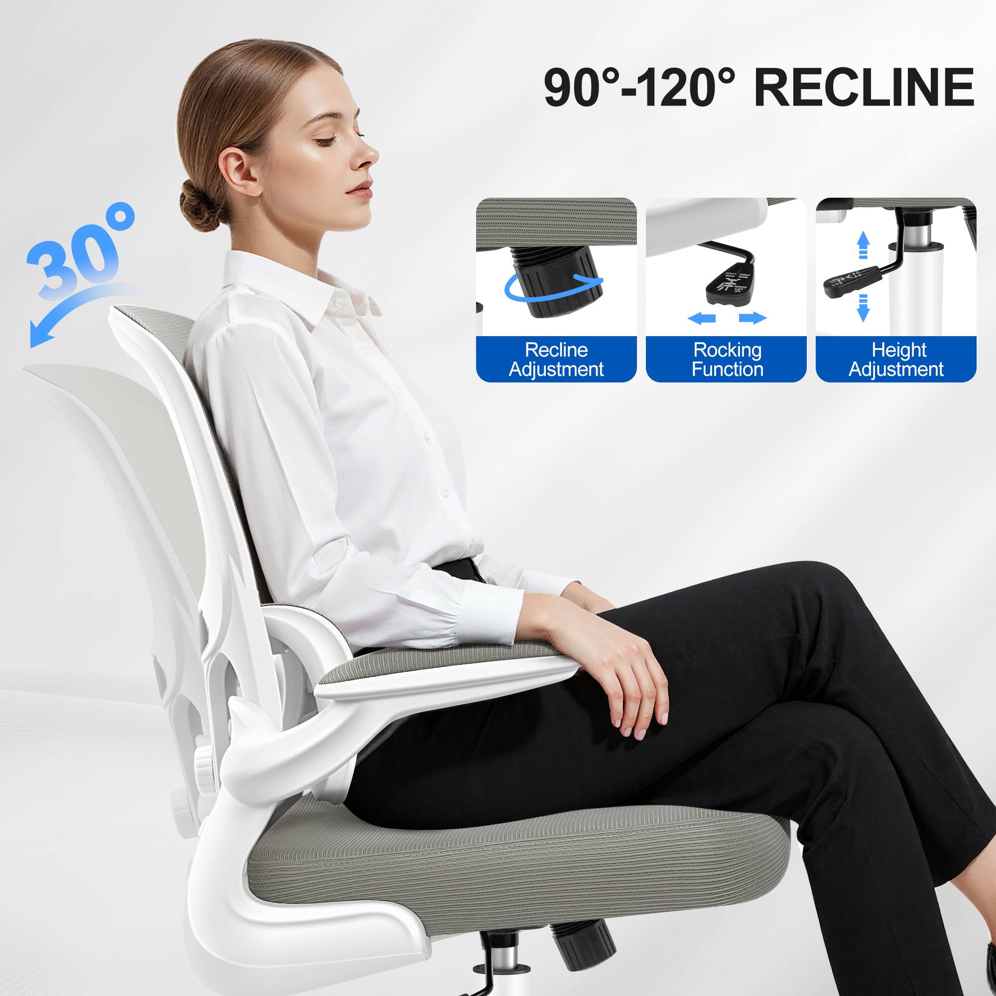 90°-120° RECLINE  
30° Recline Adjustment  
Rocking Function  
Height Adjustment