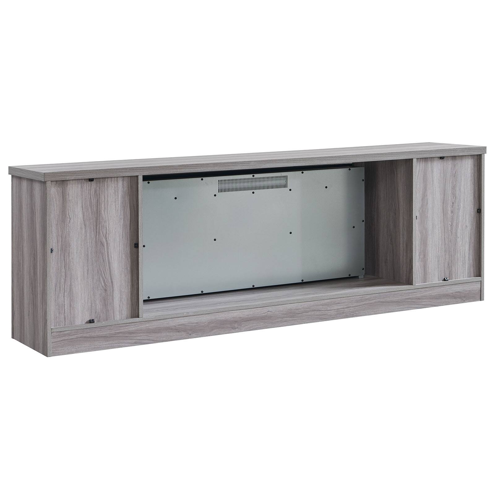 Alt View 7. Chateau Abodes - 75" Fireplace TV Stand with 44" Electric Fireplace for up to 80" TVs - Gray Firewood.