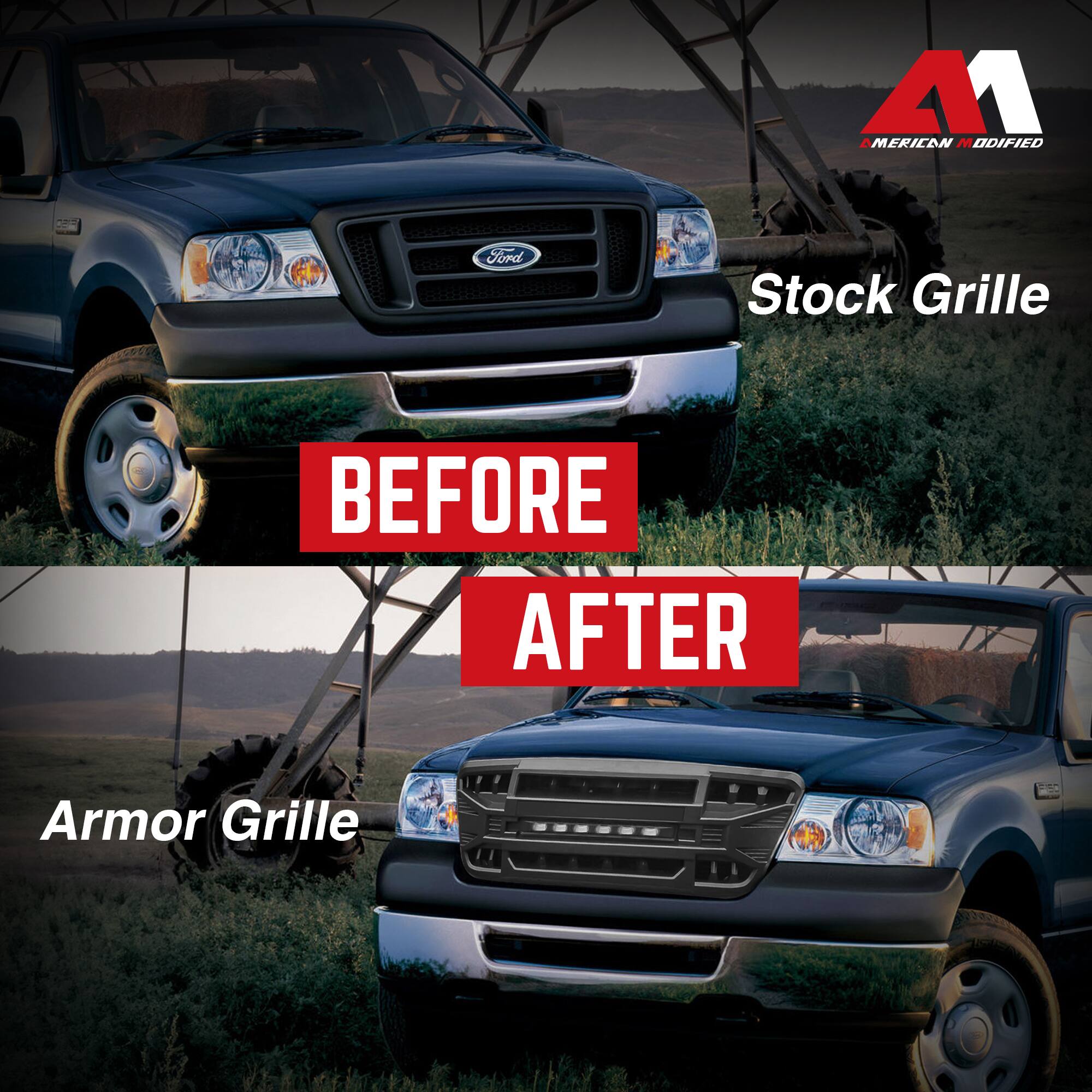 **Before**

Stock Grille

**After**

Armor Grille

American Modified