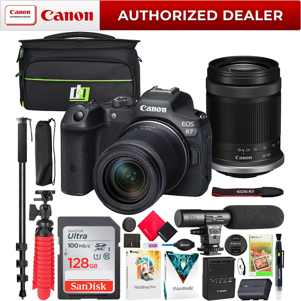 Canon AUTHORIZED DEALER

Canon EOS R7

RF-518-150mm LENS 23-2-3-3-12 CANON STM

70 18 24 35 50 Canon 18-150

EOS R7

ISSO

SanDisk Ultra 100 MB/s SXC I A CC 128GB

decaphoto decephoto, coom

decogner

OFF UD

Canon

decogner Screen GUARD 3.5

SanDisk

on-opattizfantnnlOniOnlOnlOnlO-iO-IO-IOFI

VideoStudio

Canon