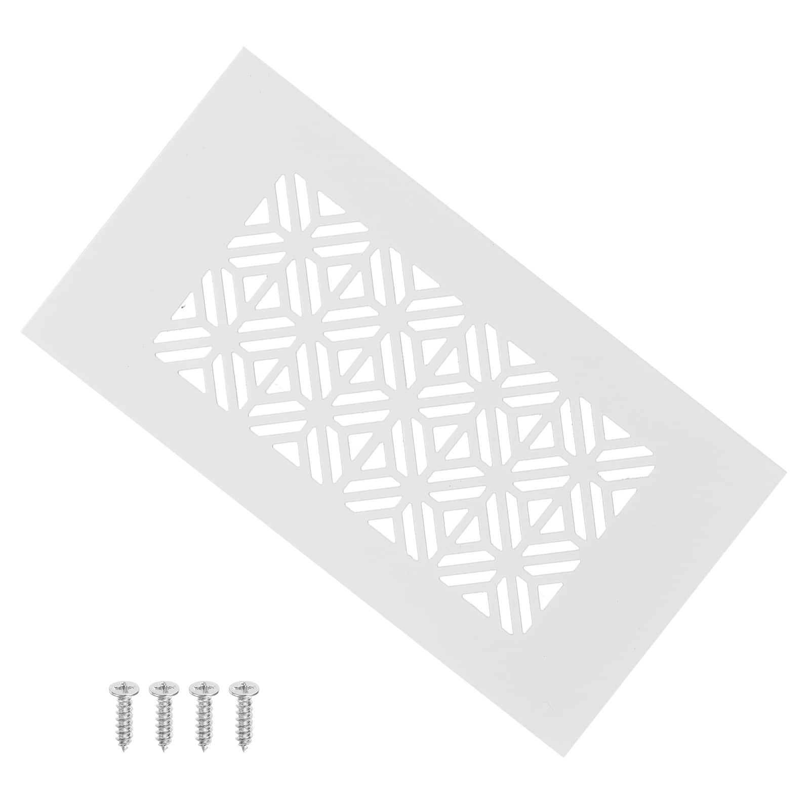 Unique Bargains - 6"x3" Door Air Vent Cover, Heavy Duty Aluminum Alloy Grille Louvered with Mounting Screws for Cabinet Wardrobe - White
