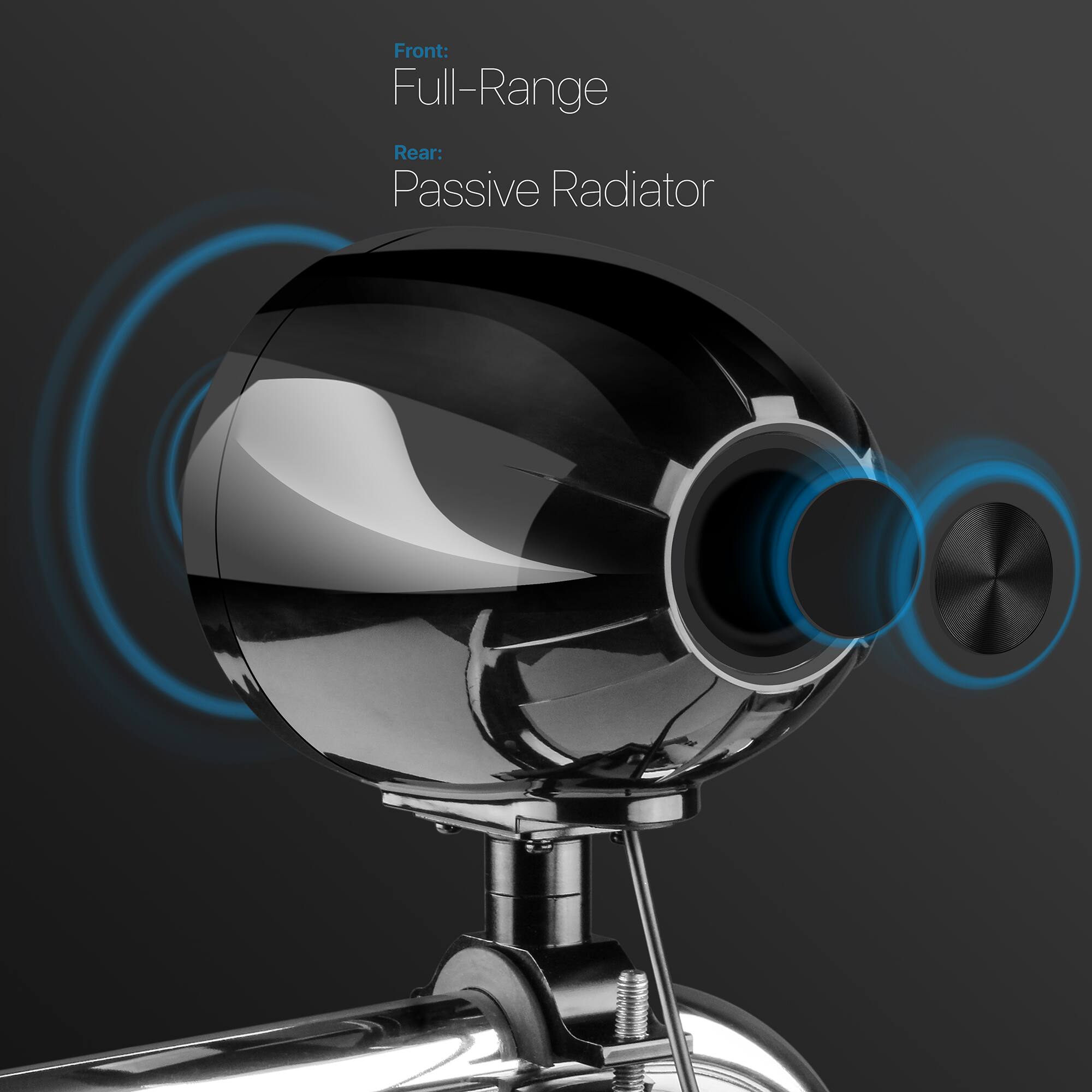 Front: Full-Range  
Rear: Passive Radiator