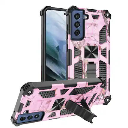 Front. Reiko - Built-In Kickstand Tpu Case With Magnetic Mount For Samsung Galaxy S22 Plus In Tree Leaf Patterns - Multicolor.