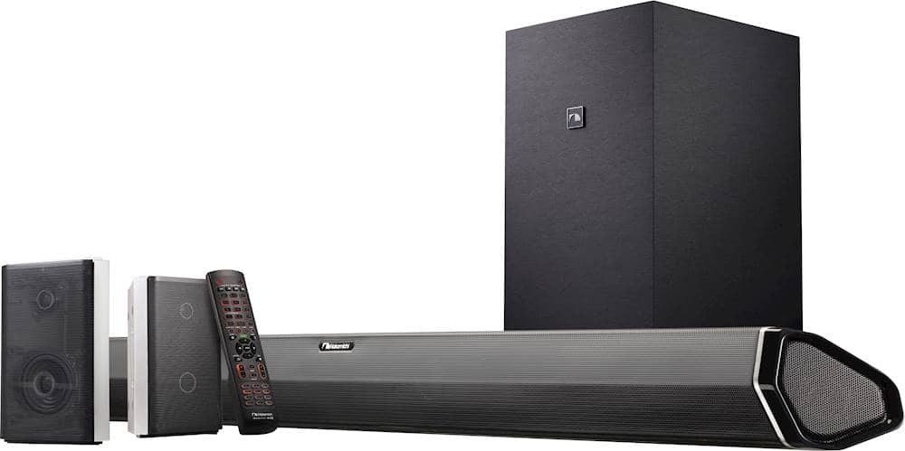 Front. Nakamichi - 7.1.4-Channel Soundbar System with 8" Wireless Subwoofer and Dolby Atmos - Black.