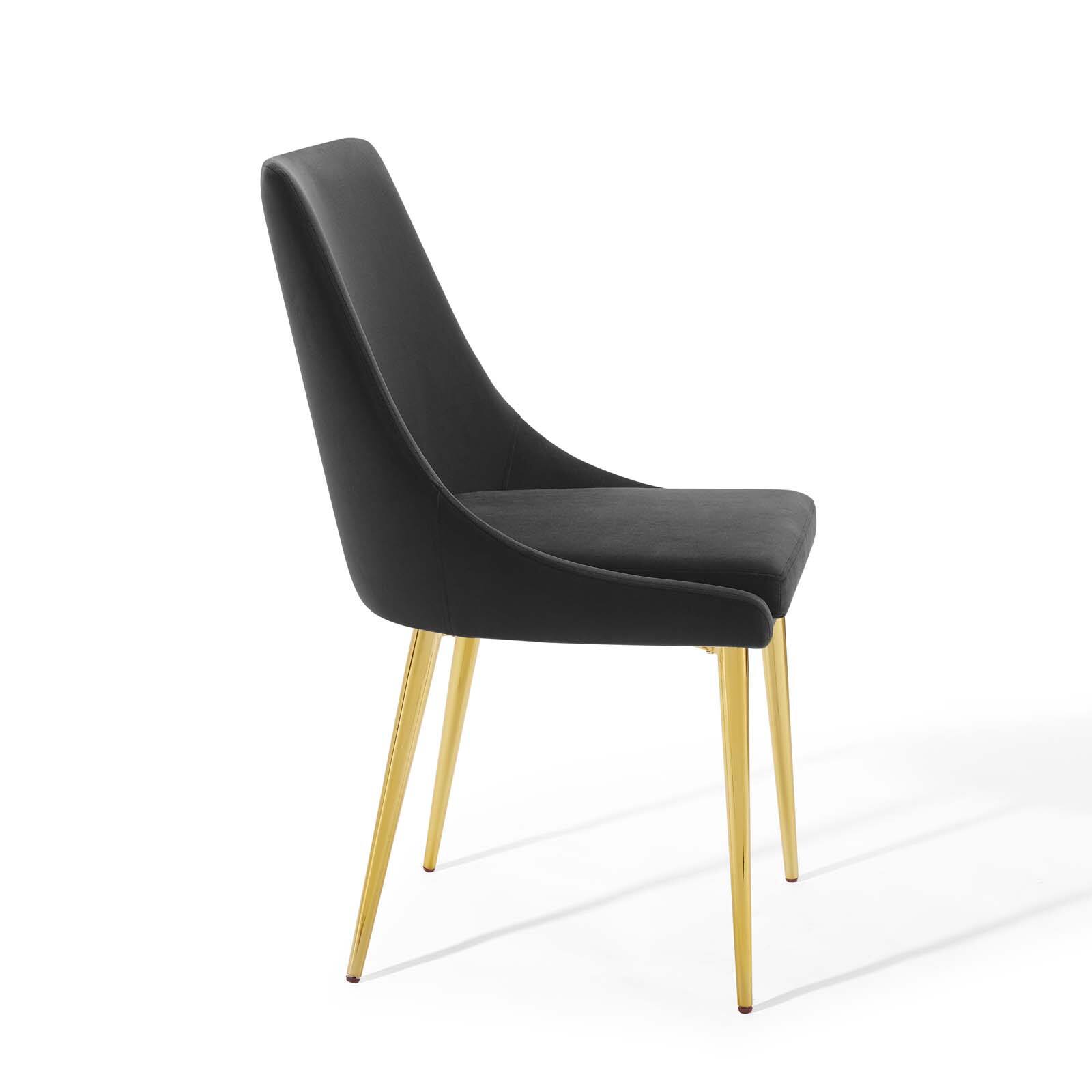 Alt View 2. Modway - Viscount Modern Accent Performance Velvet Dining Chair by Modway - Black.