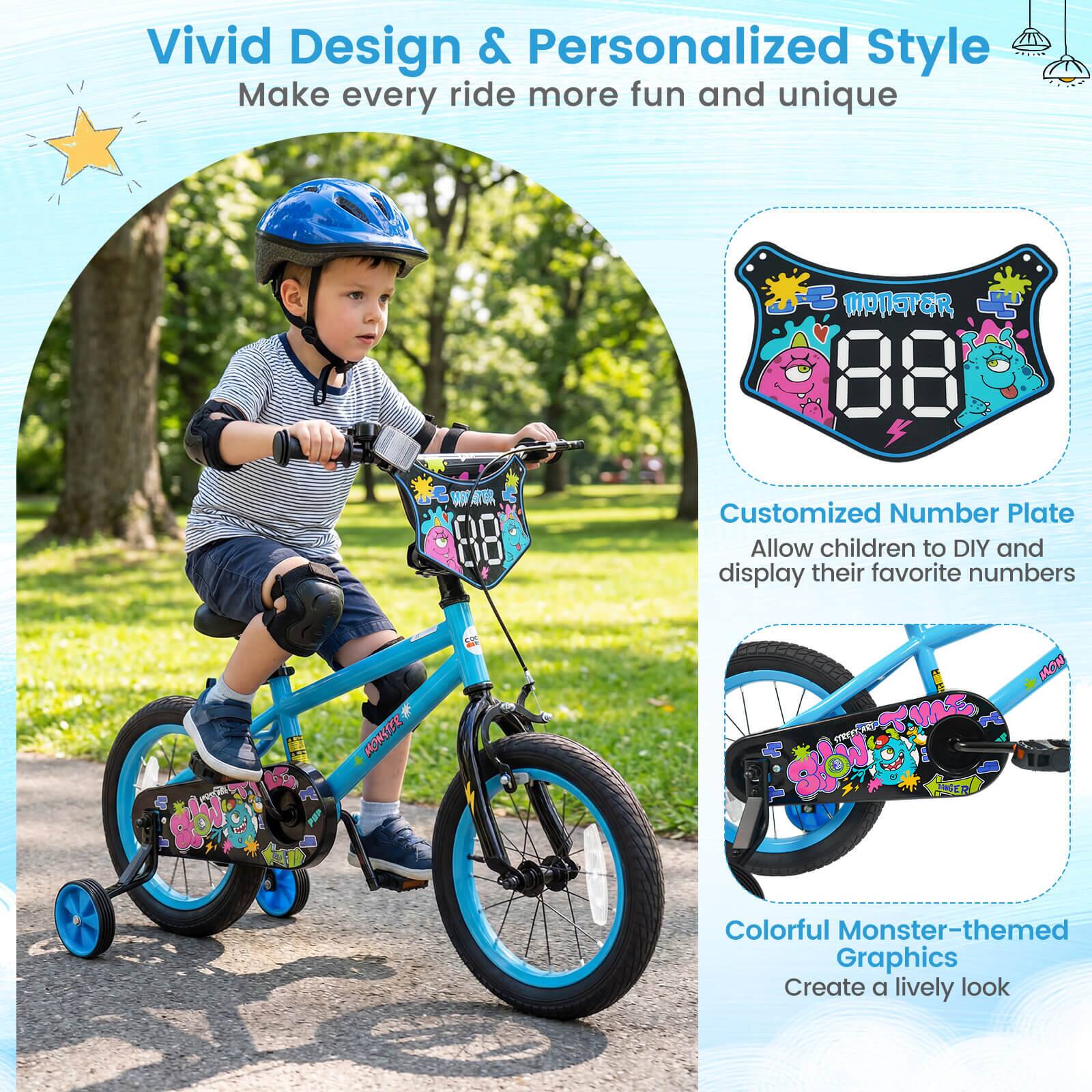 Vivid Design & Personalized Style  
Make every ride more fun and unique  

MANATER W R 88 Customized Number Plate  
Allow children to DIY and display their favorite numbers  

Colorful Monster-themed Graphics  
Create a lively look