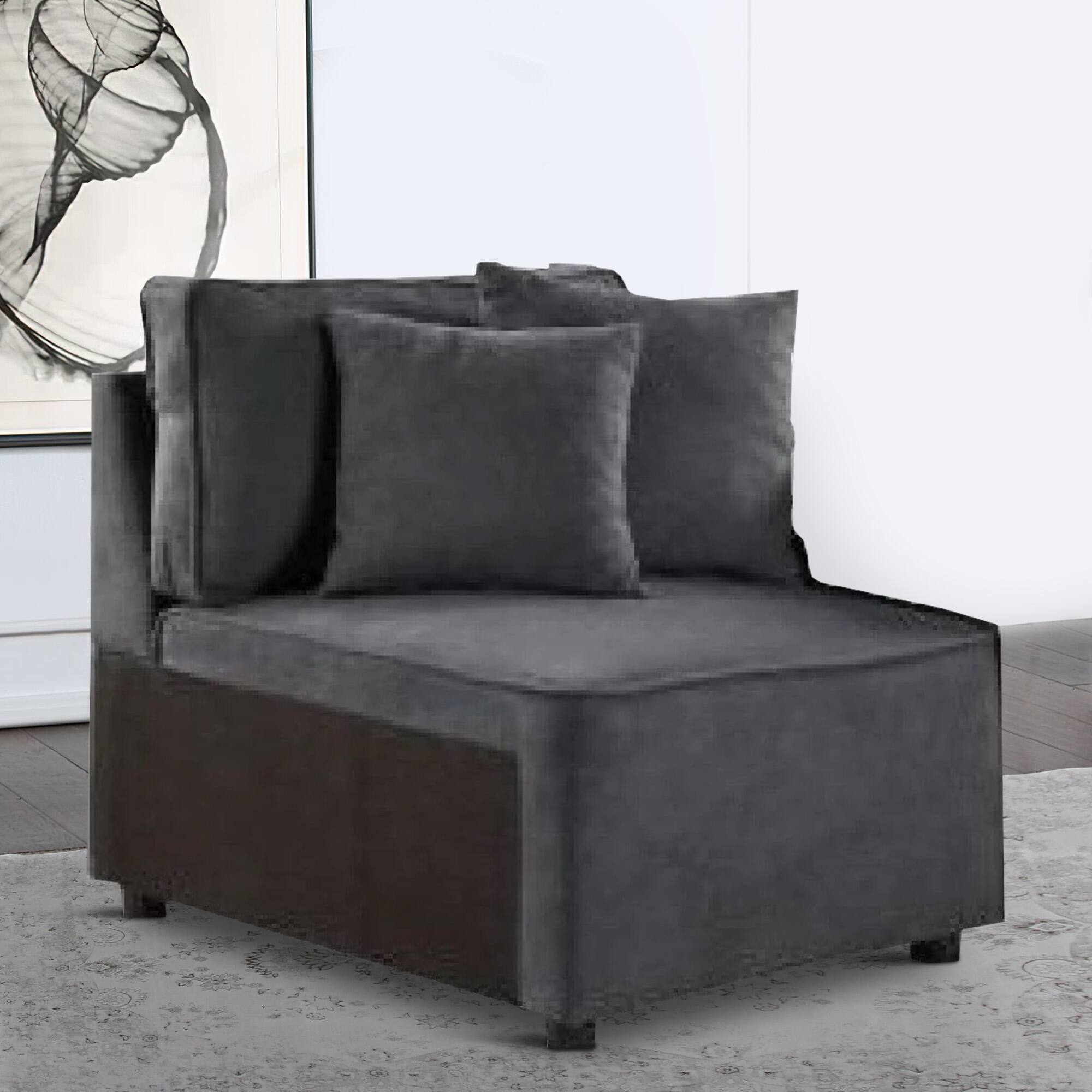 Alt View 5. Manhattan Lane - 29 Inch Modular Chair, Pocket Coil, 2 Pillows - Gray.