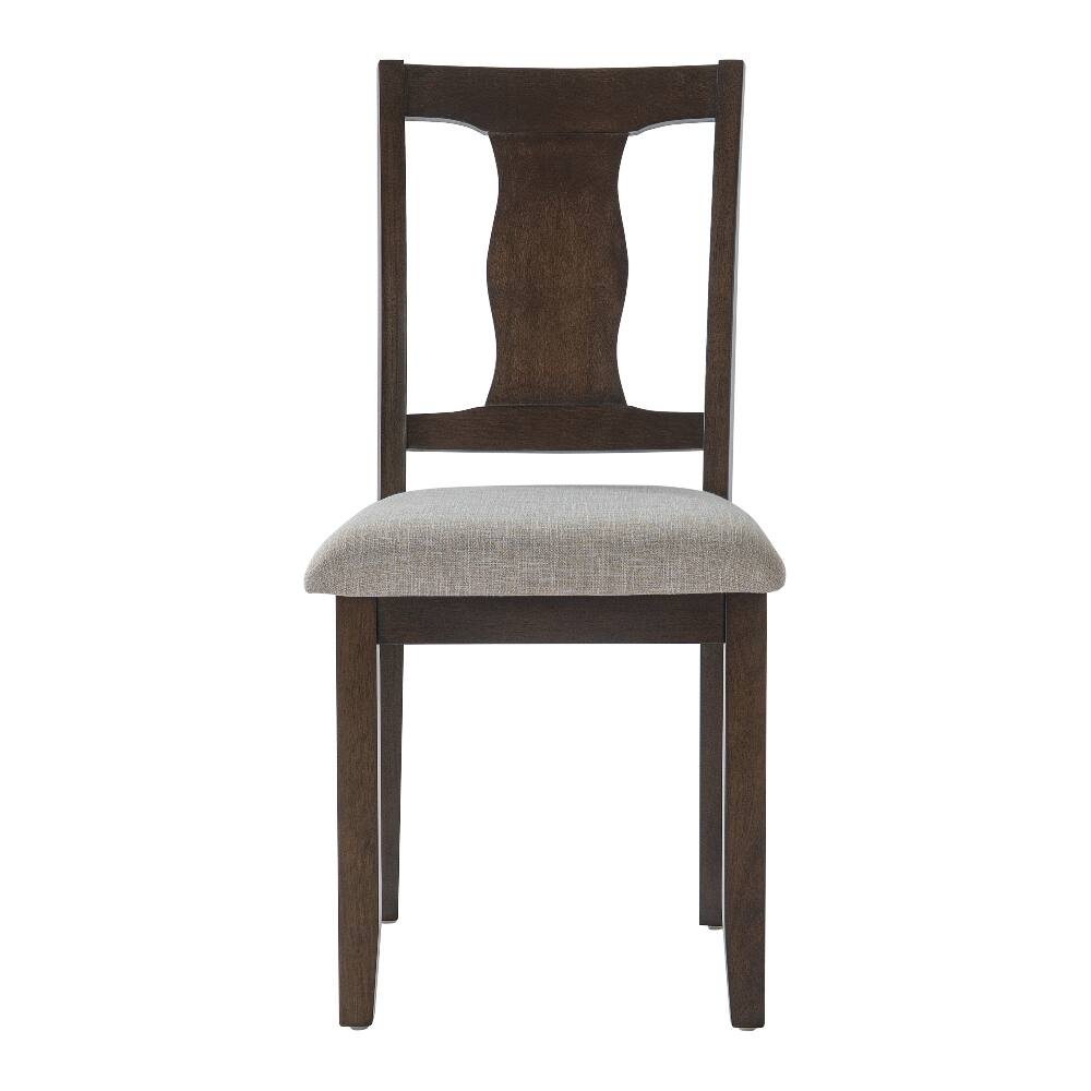 Alt View 2. Loheer - Loheer Dining Chairs Set of 2 Mid-Century Modern Upholstered Espresso Beige - Espresso + Beige.