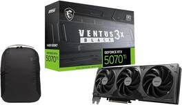 MSI - Ventus RTX 5070 Ti 16GB GDDR7 PCIe Express 5.0 Ventus 3X OC Black Graphics Card Bundle with Alienware Backpack