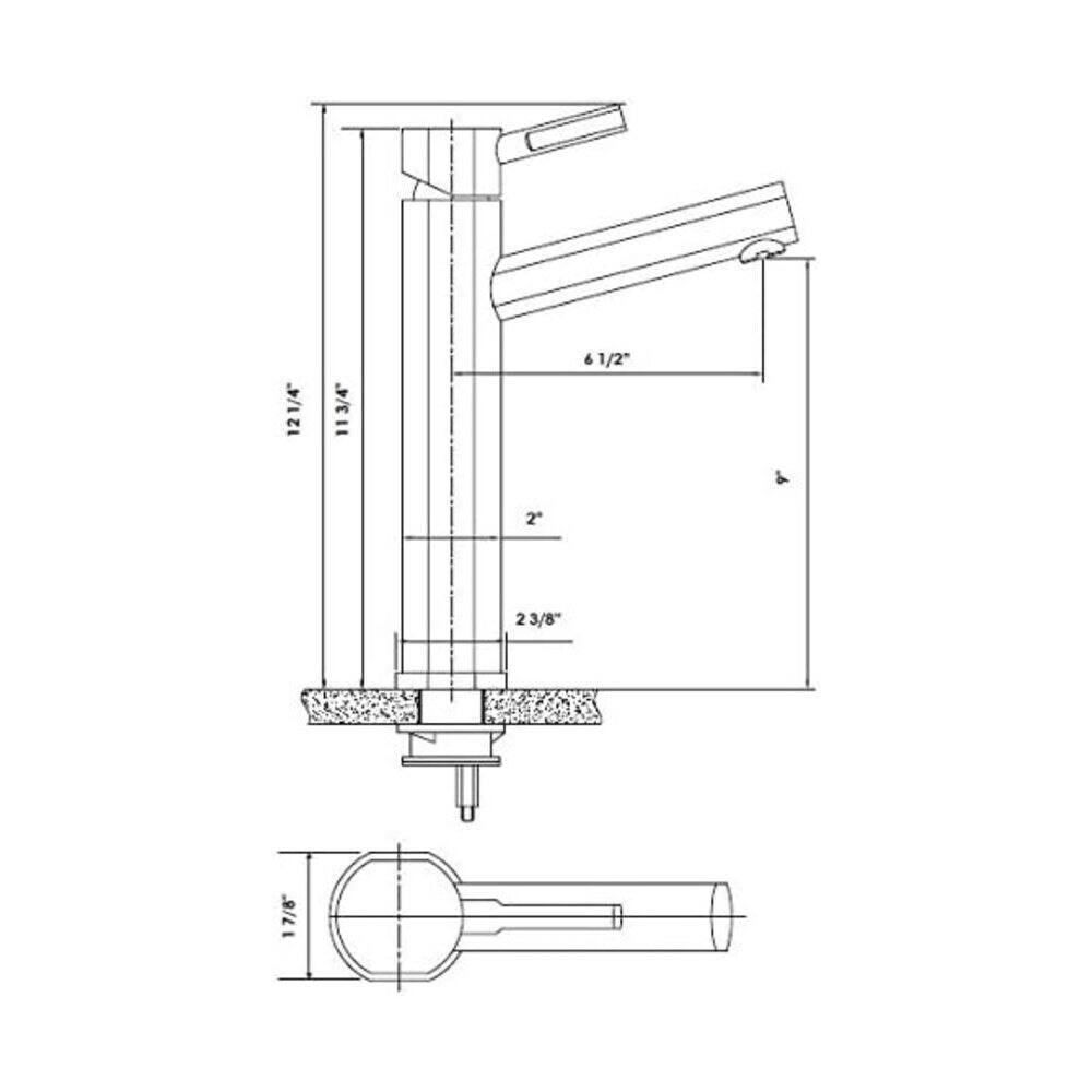 12 1/4"  
3/4"  
6 1/2"  
9"  
2"  
2 23/8"  
17/8"