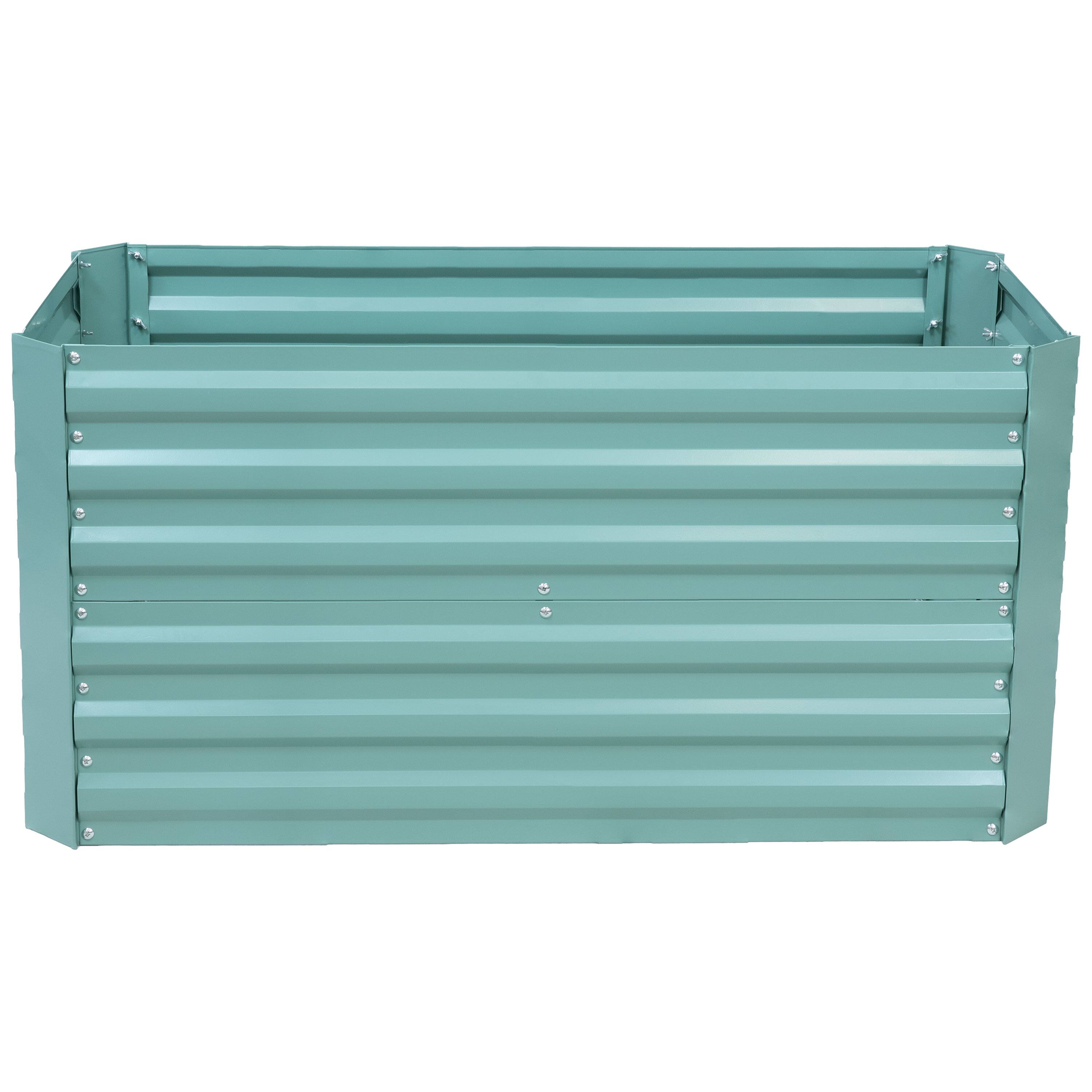Alt View 7. Sunnydaze - Rectangle Galvanized Steel Raised Bed - 4 x 2 x 2 ft - Green.