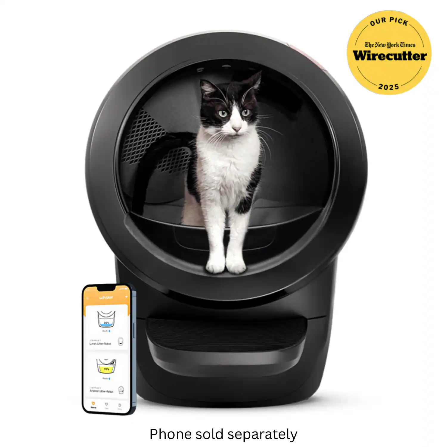 Whisker - Litter-Robot® 4 Smart App-Controlled Self-Cleaning Litter Box - Black