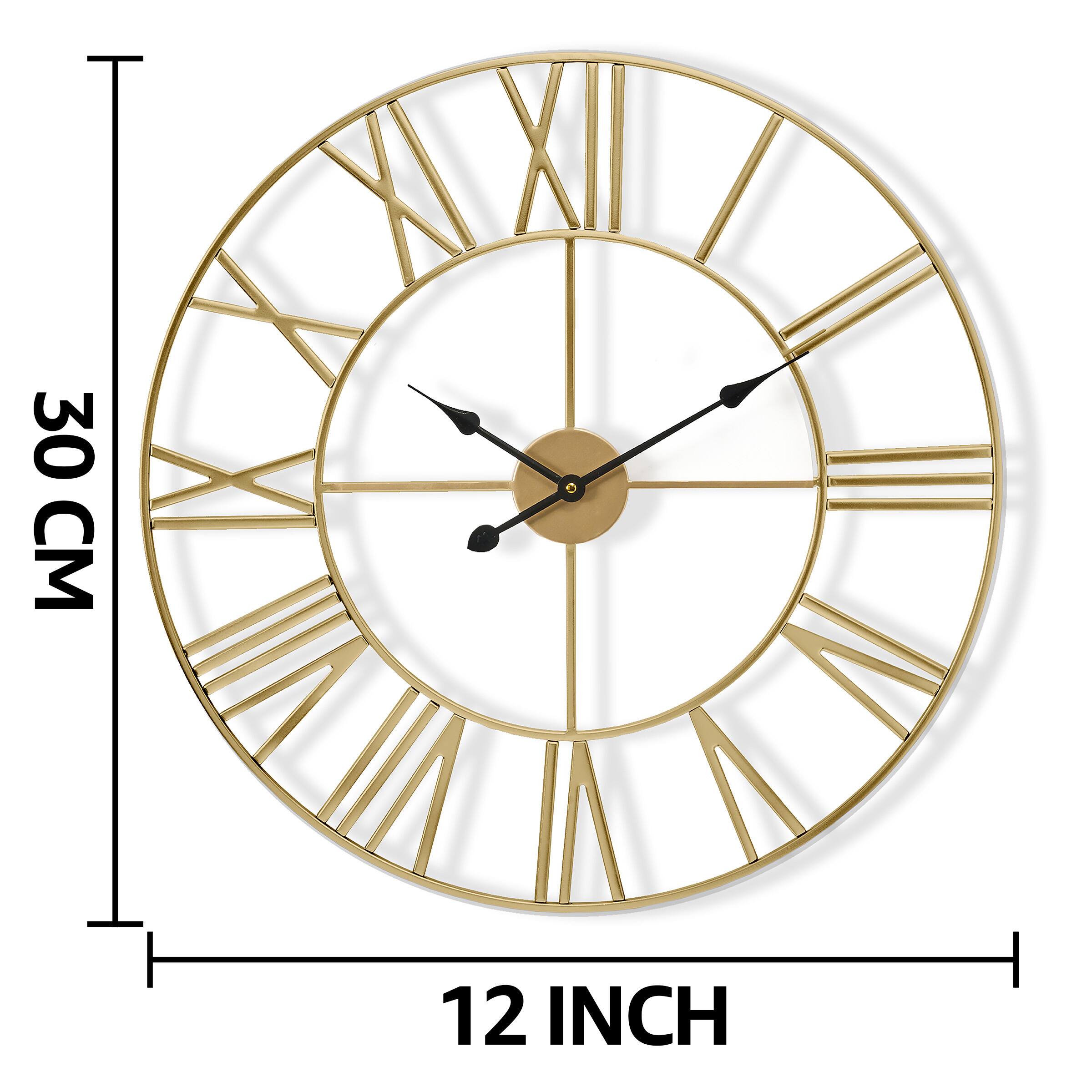 Alt View 1. Sorbus - Sorbus Large Wall Clock for Living Room, Roman Numeral Wall Clock, 12 inch Wall Clock, Battery Operated Analog Clock - Gold.
