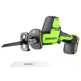 Greenworks - 24V Brushless 1" Compact One-Handed Reciprocating Saw,3000 SPM,Tool Only