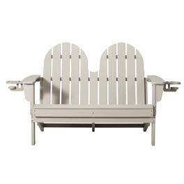 WestinTrends - St. Augustine Outdoor Patio 49" HDPE Folding Adirondack Garden Bench - Sand