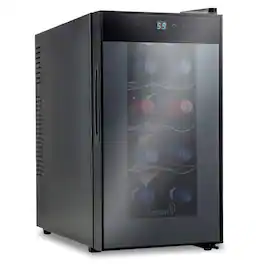 Ivation - 8 Bottle Thermoelectric Wine Cooler, Quiet Freestanding Wine Fridge - Black