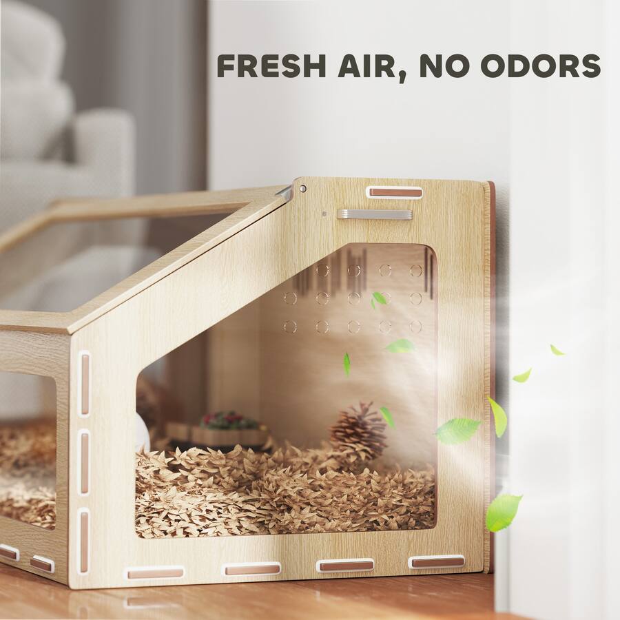 Pawhut inch Hamster Cage Habitat with Acrylic Window & Openable Top for ...