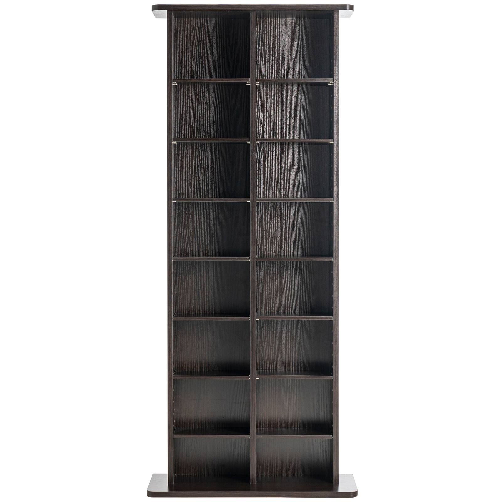 Alt View 5. VEVOR - Media Storage Cabinet, 8-layer DVD Shelf Holds up to 464 CDs, Adjustable CD Shelves 16 Compartments - Espresso.