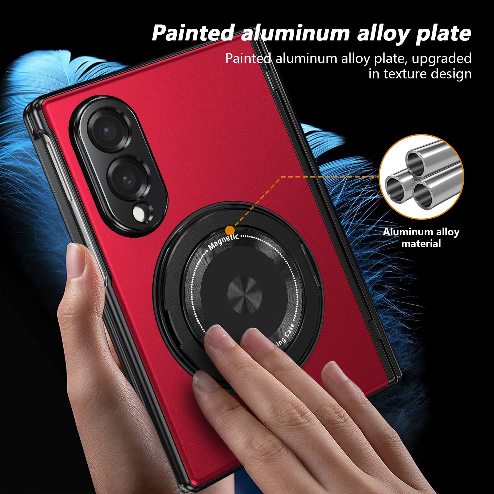 Painted aluminum alloy plate, upgraded in texture design  
Magnetic Aluminum alloy material  
Case