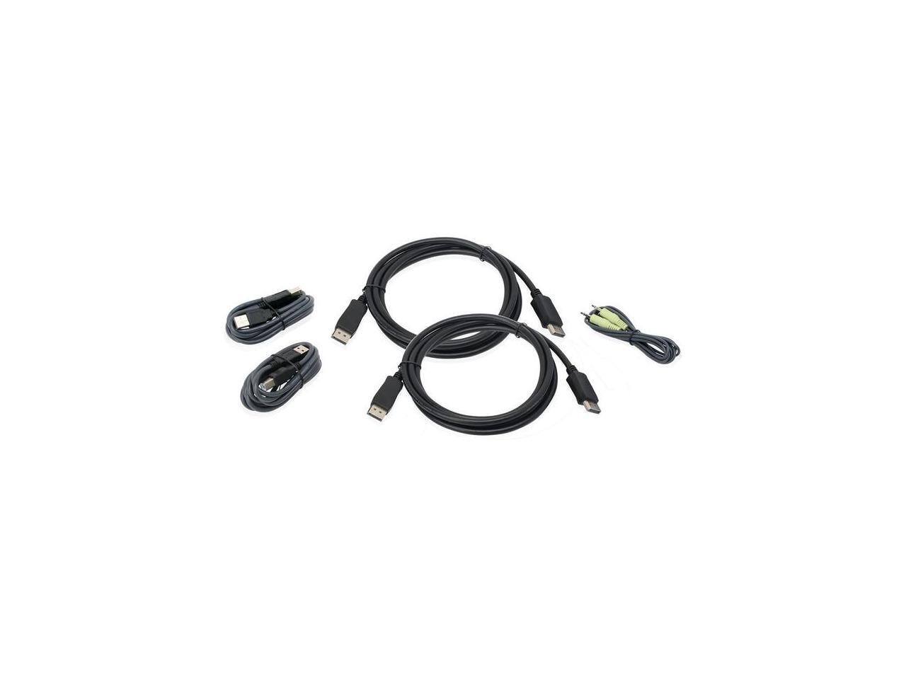 Alt View 2. IOGEAR - IOGEAR G2L9202UTAA3 6ft Dual View DisplayPort, USB KVM Cable Kit with Audio (TAA) - 1 PACK.