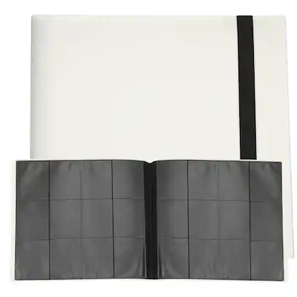 Front. Unique Bargains - 12 Pocket Trading Card Binder, PU Cover 480 Side Loading Card Album Folder for TCG Game Sports Cards - White.