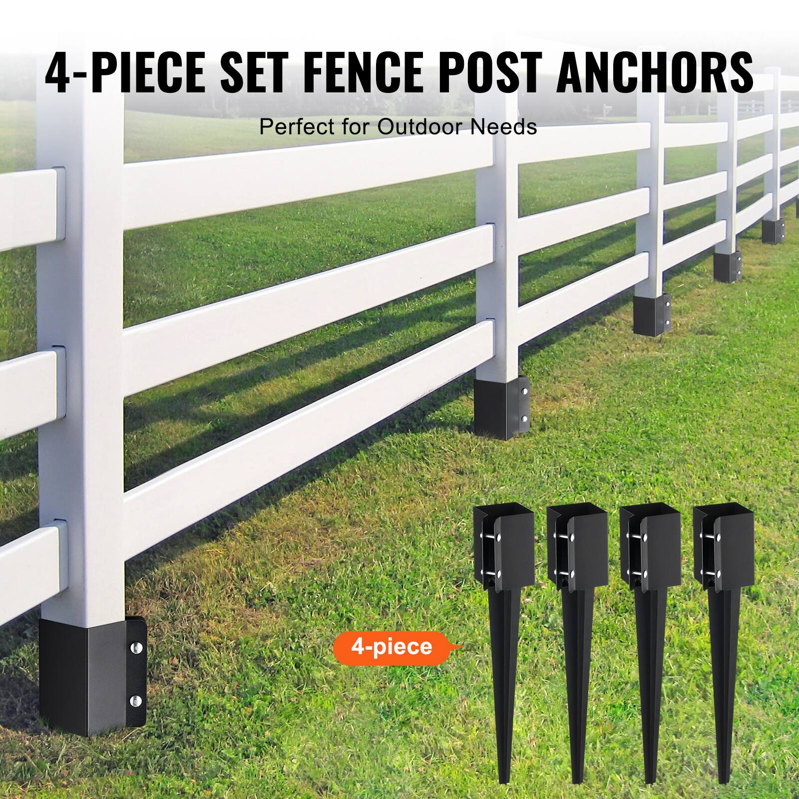 4-PIECE SET FENCE POST ANCHORS  
Perfect for Outdoor Needs