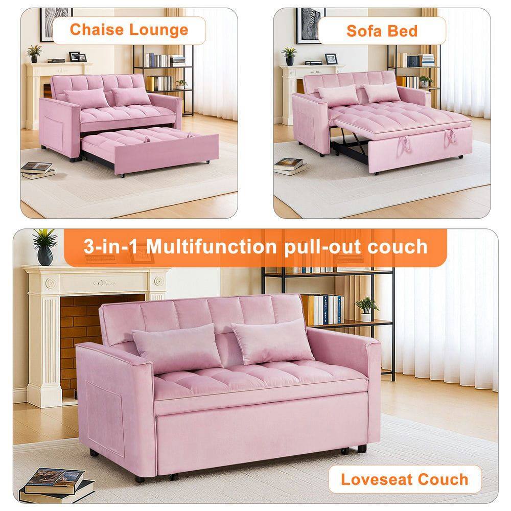 Chaise Lounge Sofa Bed 3-in-1 Multifunction pull-out couch Loveseat Couch