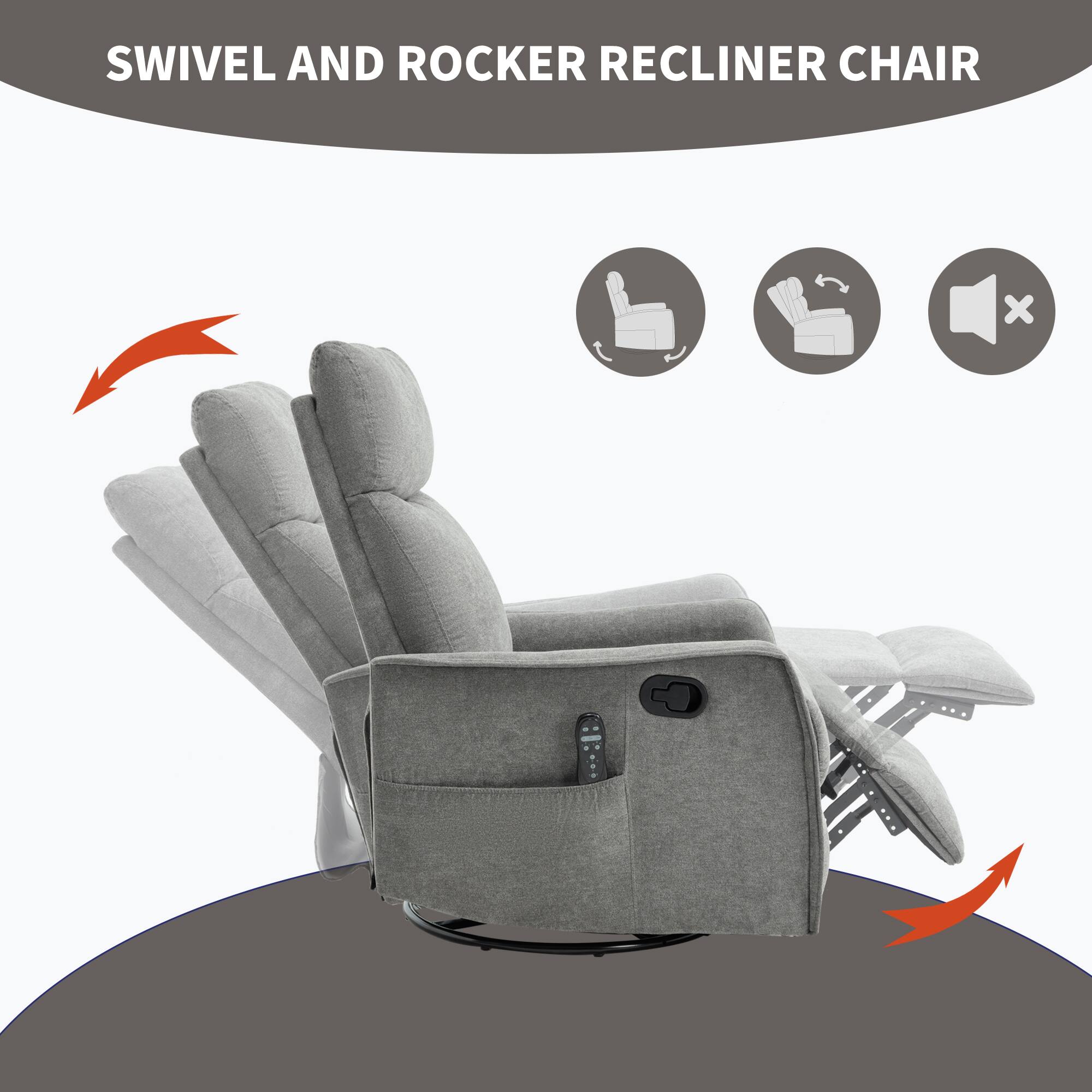 SWIVEL AND ROCKER RECLINER CHAIR