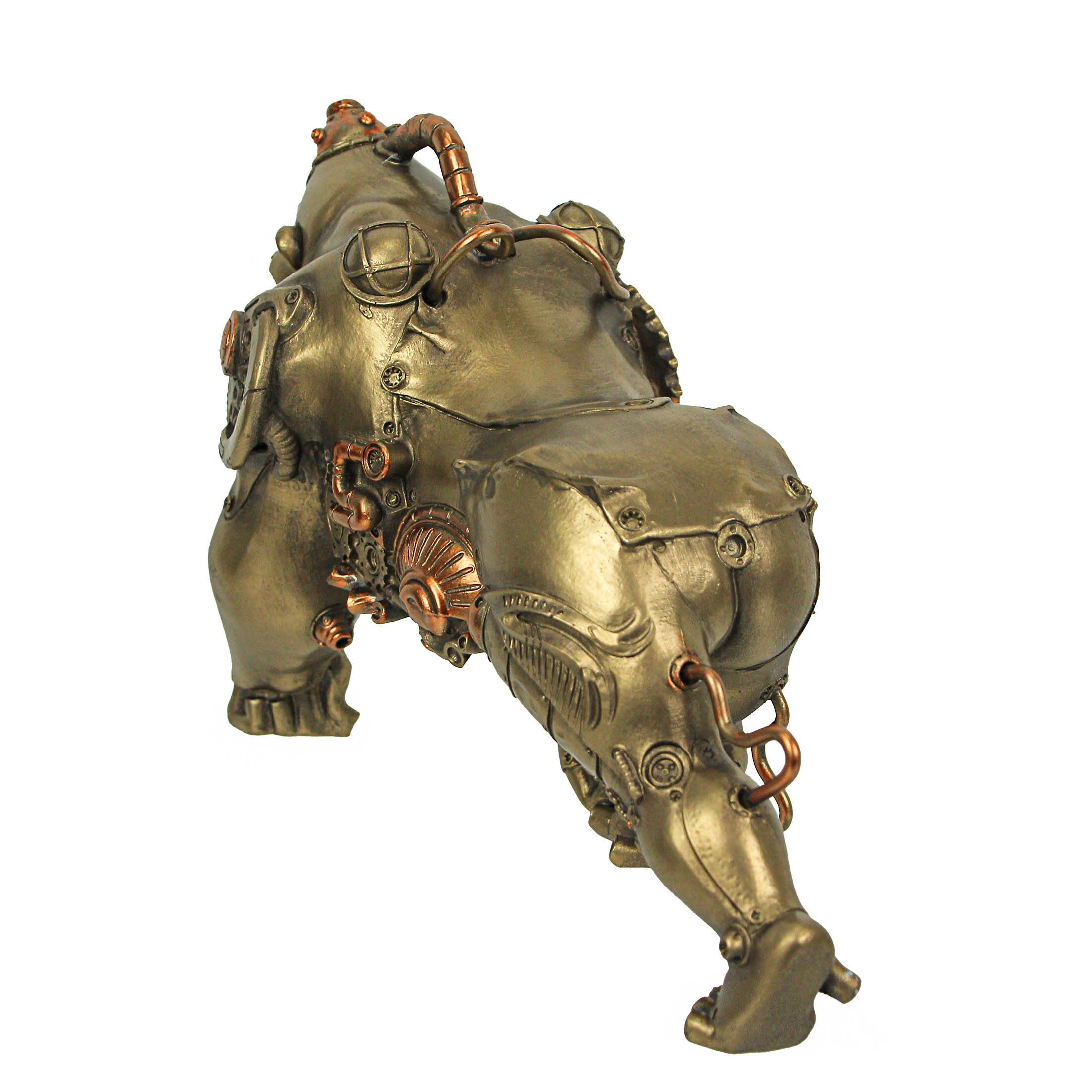 Alt View 4. Zeckos - Resin Bronze Finish Steampunk Gorilla Sculpture Home Decor Statue Figurine Art - Bronze.