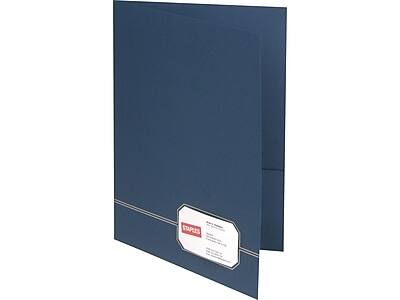 Alt View 2. Oxford - Oxford Monogram Design 2-Pocket Presentation Folders, Blue/Gold, 4/Pack (04162) - Blue/Gold.