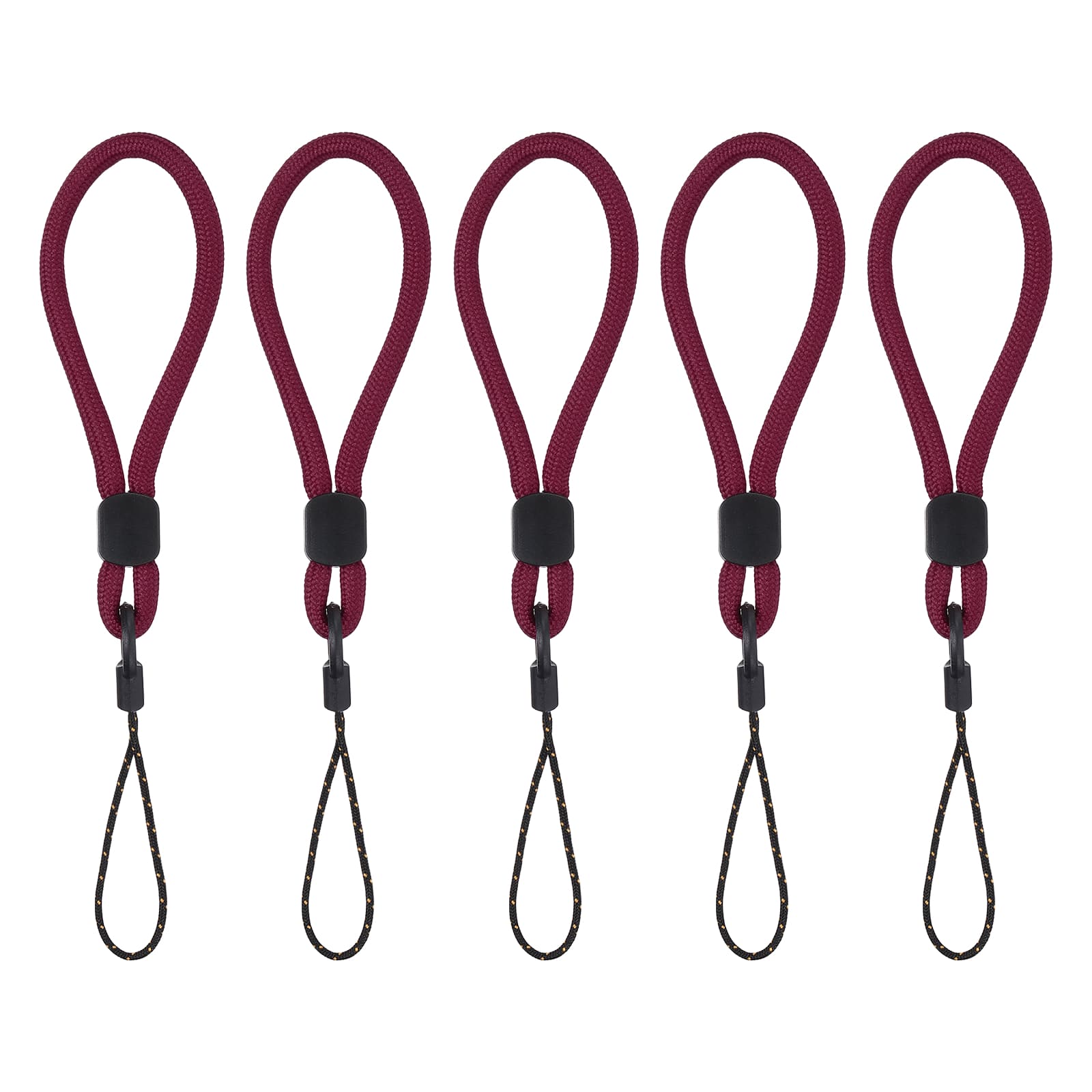 Unique Bargains - 5pcs Phone Lanyards Finger Strap, Short Anti-loss Hanging Rope for Phone, Key, Flashlight, USB Badge - Vermilion