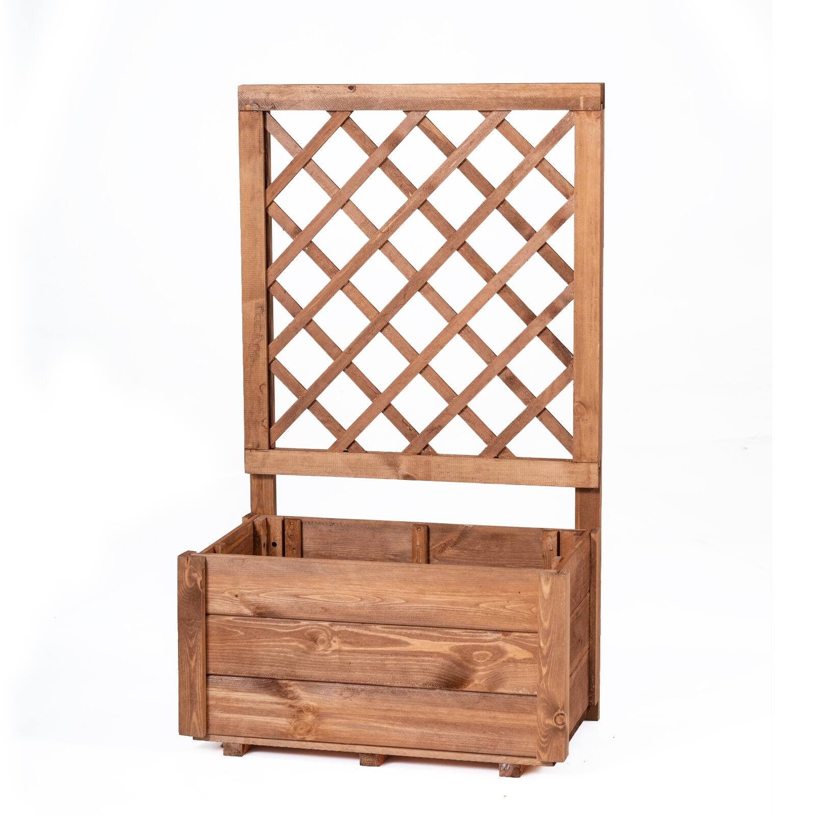"Costway - 1 PCS 40"" Tall Wooden Raised Garden Bed with Lattice Trellis for Climbing Vine Flower - Orange" price history on PriceWatchPro