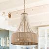 Front. Parrot Uncle - 17-inch Farmhouse 4-Light Golden Chandelier - White.