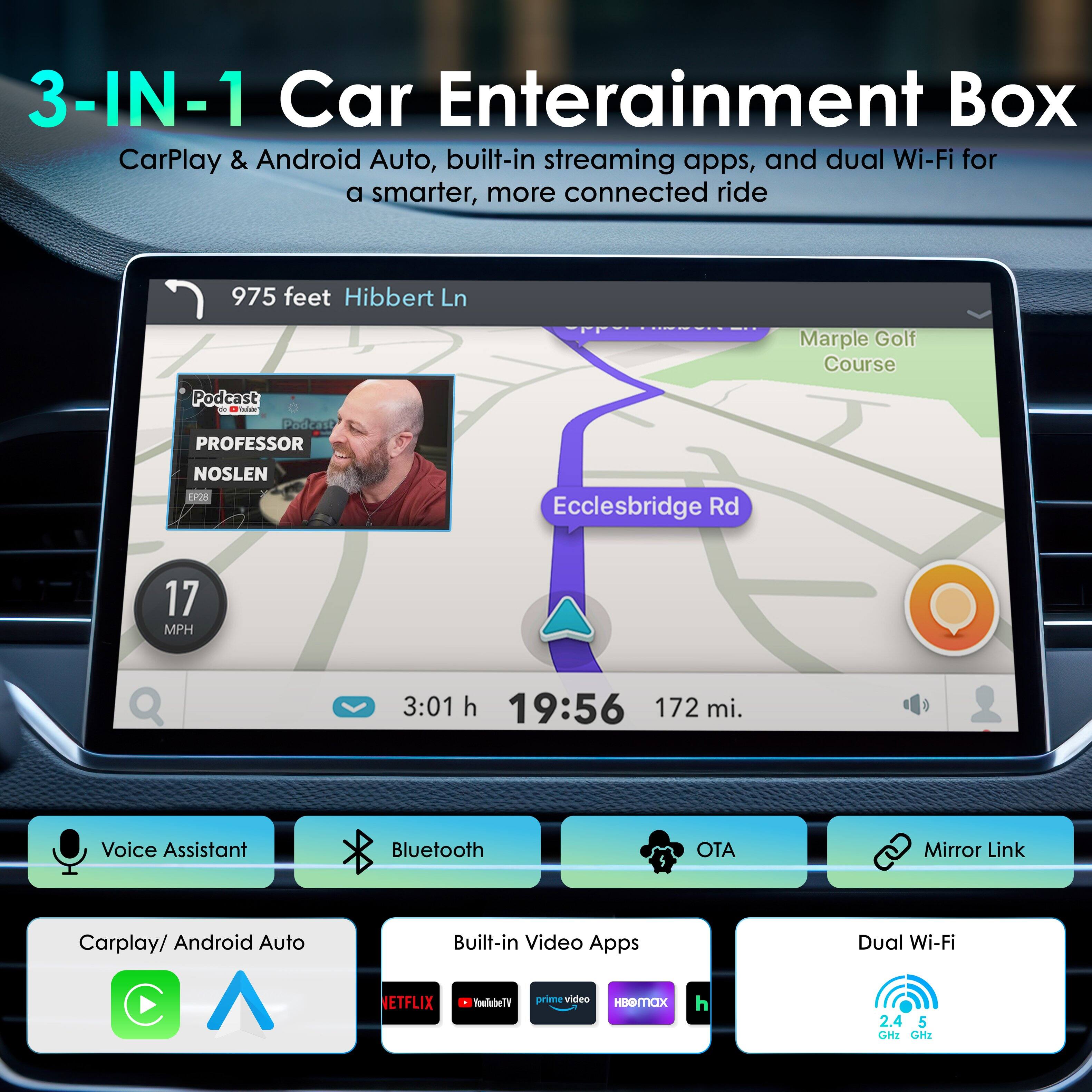 Rexing AI Box Wireless CarPlay & Android Auto Adapter with Netflix
