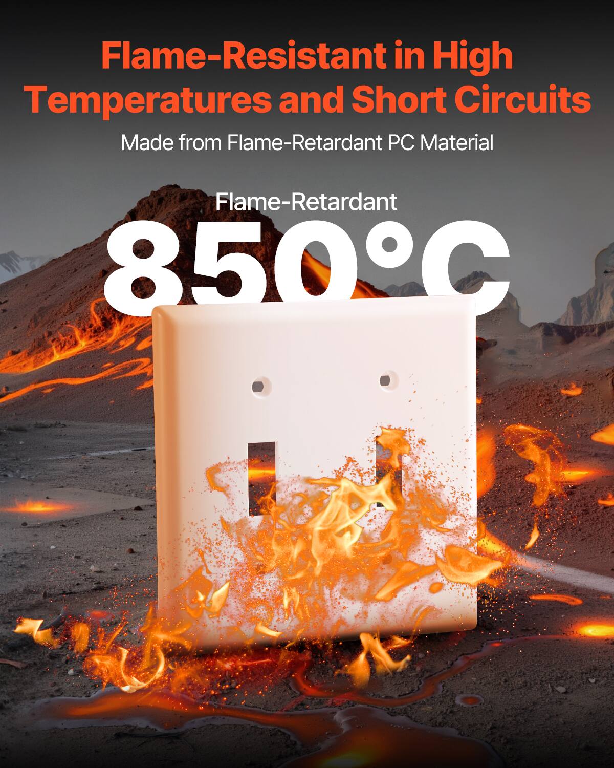 Flame-Resistant in High Temperatures and Short Circuits  
Made from Flame-Retardant PC Material  
Flame-Retardant 850°C