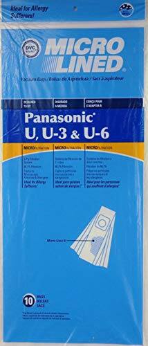 Ideal for Allergy Sufferers!  
SMART DVC MICRO LINED  
Vacuum Bags / Bols de Aspiradora / Sacs d'aspirateur  

Panasonic  
U, U-3 & U-6  

MICRO-LINED  
Ideal for Allergy Sufferers!  

MICRO-LINED  
Ideal for Allergy Sufferers!  

MICRO-LINED  
Ideal for Allergy Sufferers!  

10 BAGS / DOUCHE / SACS