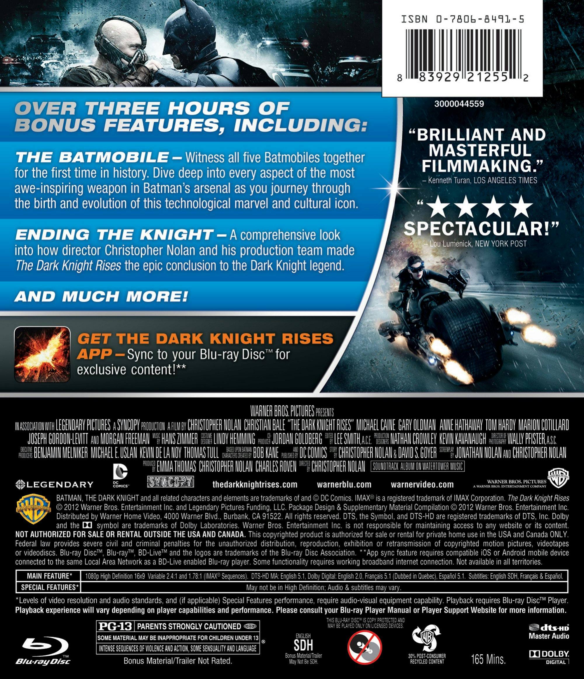 Angle. The Dark Knight Rises [Blu-ray].