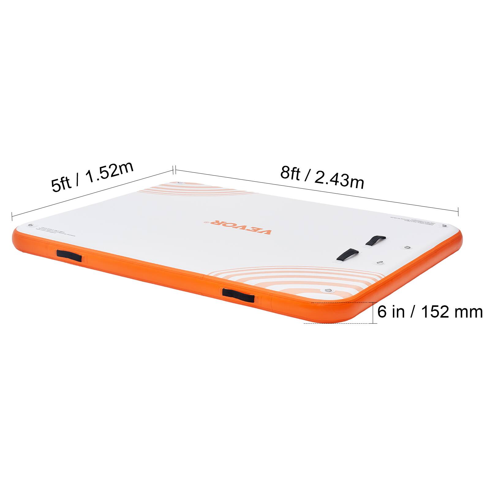 5ft / 1.52m  
8ft / 2.43m  
6 in / 152 mm