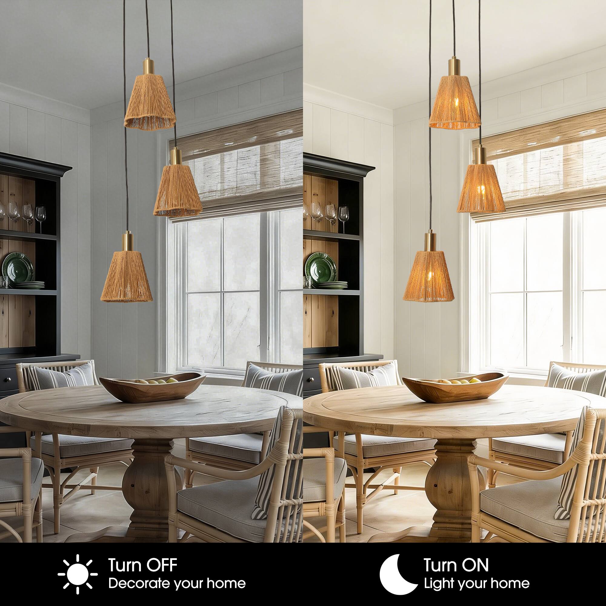 Turn OFF  
Decorate your home  

Turn ON  
Light your home