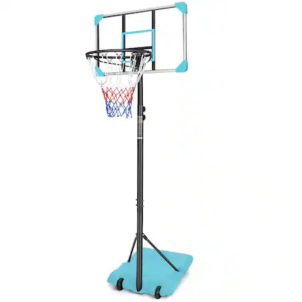 Front. APRILSOUL - Portable Basketball Goal 67ft 28 Backboard Wheels Teens Youth Indoor Outdoor - Blue.