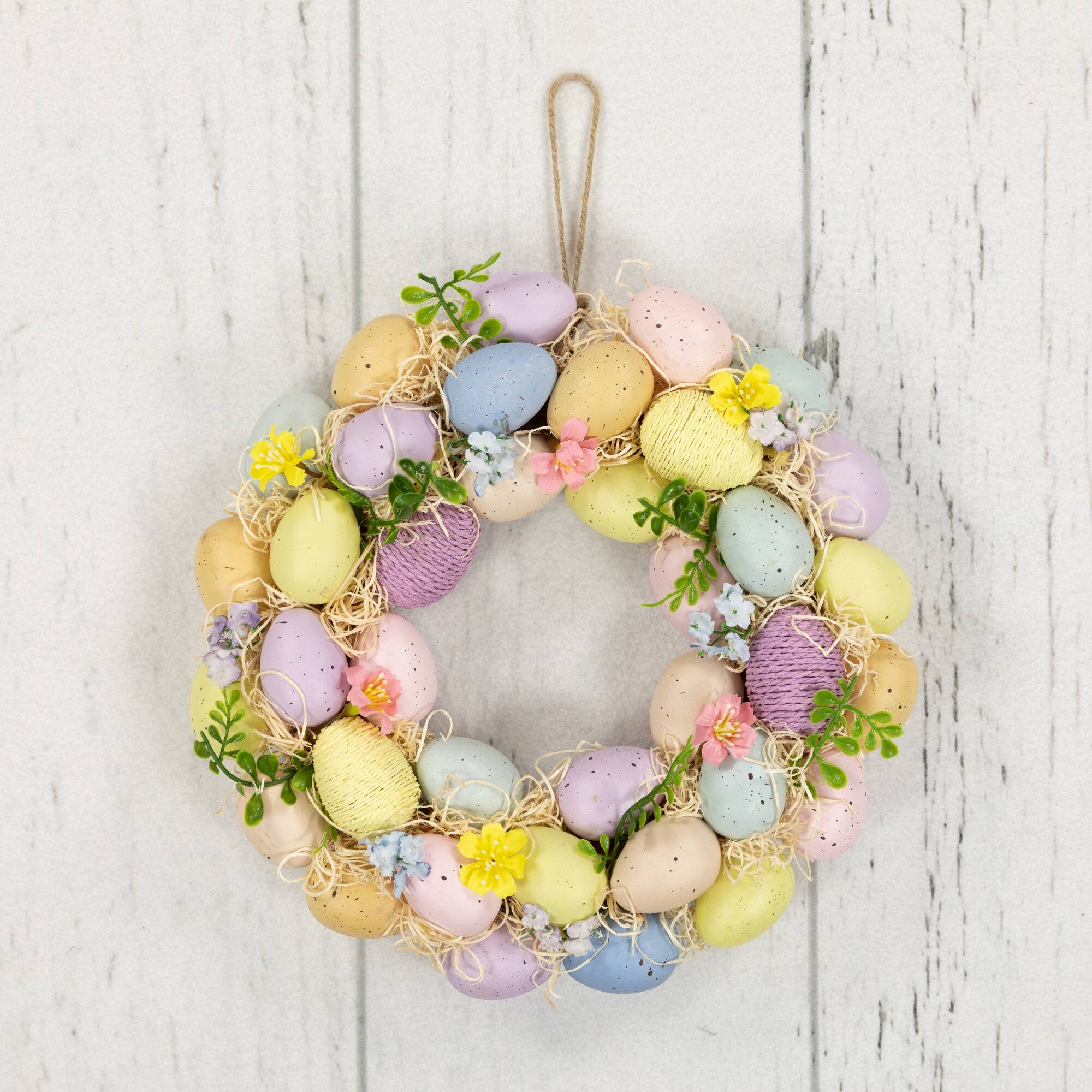 Alt View 5. Northlight - Floral and Easter Egg Spring Wreath - 12.5" - Multicolor - Multi.