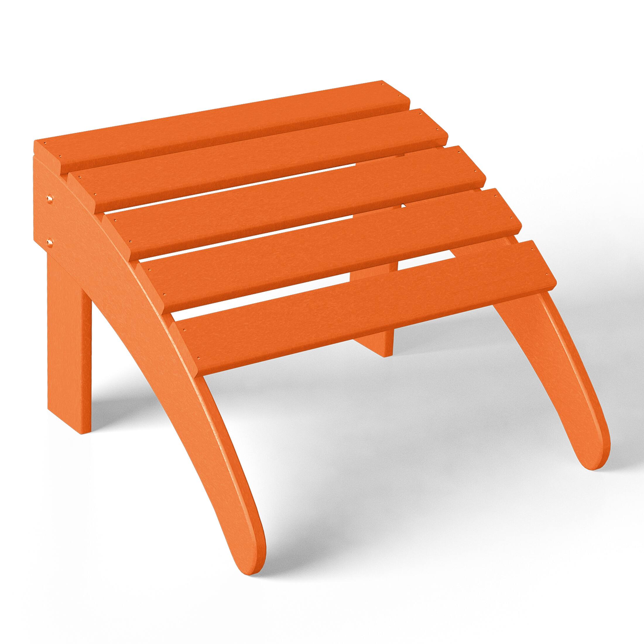Left. WestinTrends - WestinTrends Malibu Outdoor folding ottoman for Adirondack chair - Orange.