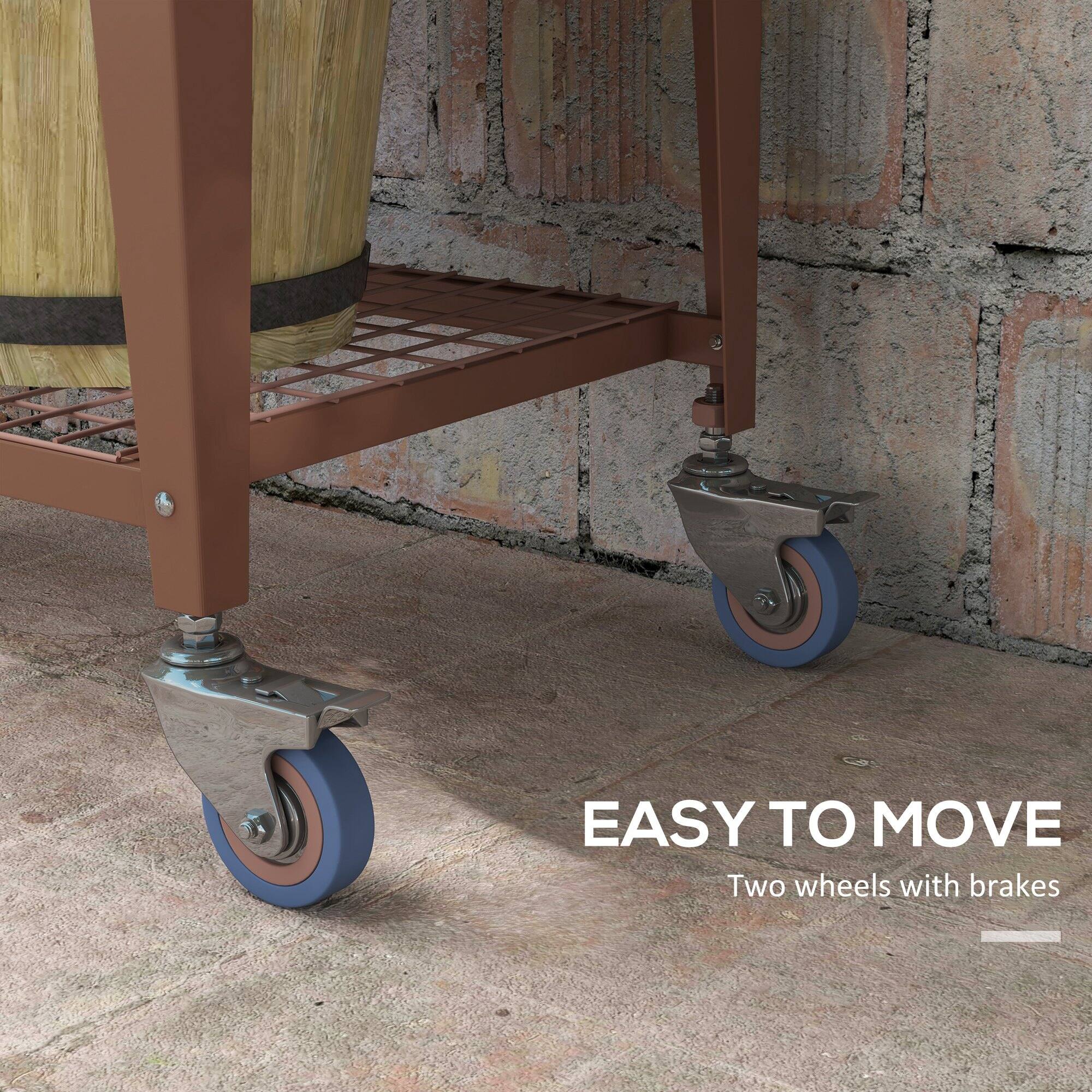 EASY TO MOVE  
Two wheels with brakes