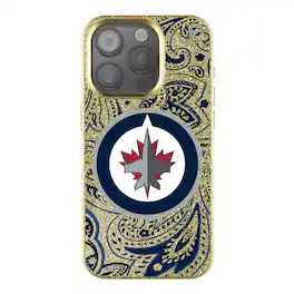 Keyscaper - NHL - Winnipeg Jets Paisley Bling iPhone Case - 14 - Gold