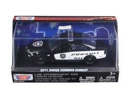 2011 Dodge Charger Pursuit Police Car In Display Showcase 1/43 Diecast Model Car by Motormax - Black