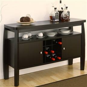 Angle. SlickBlue - Modern Sideboard Buffet Server Console Table for Dining Room - Dark Espresso.